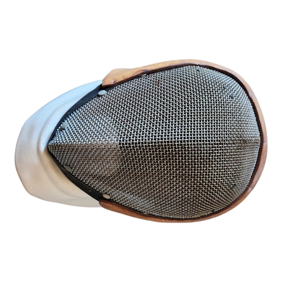 Vintage Castello Fencing Mask Wire Mesh Face, Neck Guard Helmet W/ Leather Guard - Picture 1 of 6